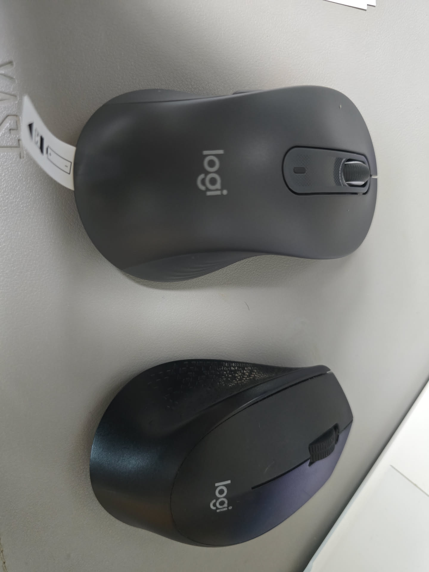 로지텍 M650L과 기존 M331 크기 비교 — 위가 M650L, 아래가 M331